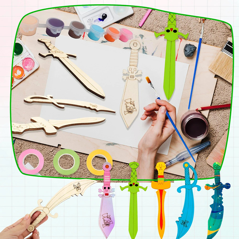 Wooden DIY Drawing Pirate Wood - đánh giá và giá Cosplay Prop Painting