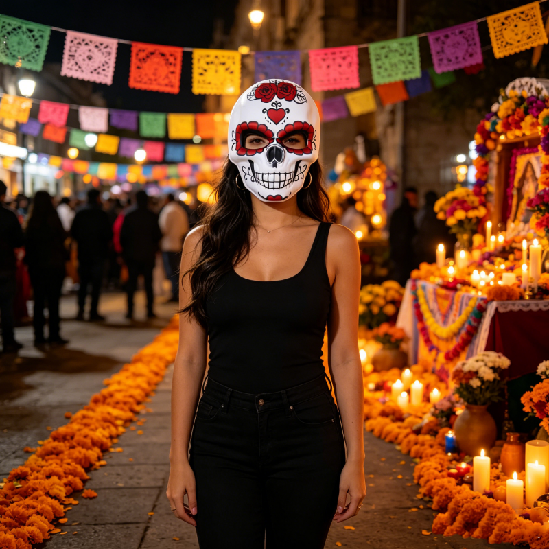 Day of the Dead Mask Colorful  - đánh giá và giá Cosplay Props Eva Foam