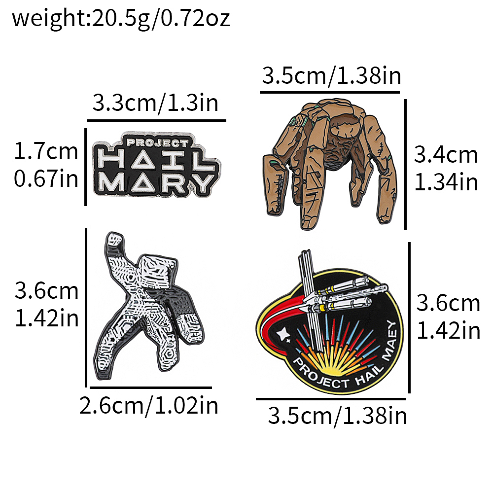 4pc Sci-Fi Enamel Pin Set Proj - đánh giá và giá Cosplay Prop Bag