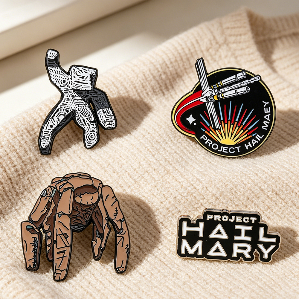 4pc Sci-Fi Enamel Pin Set Proj - đánh giá và giá Cosplay Prop Bag