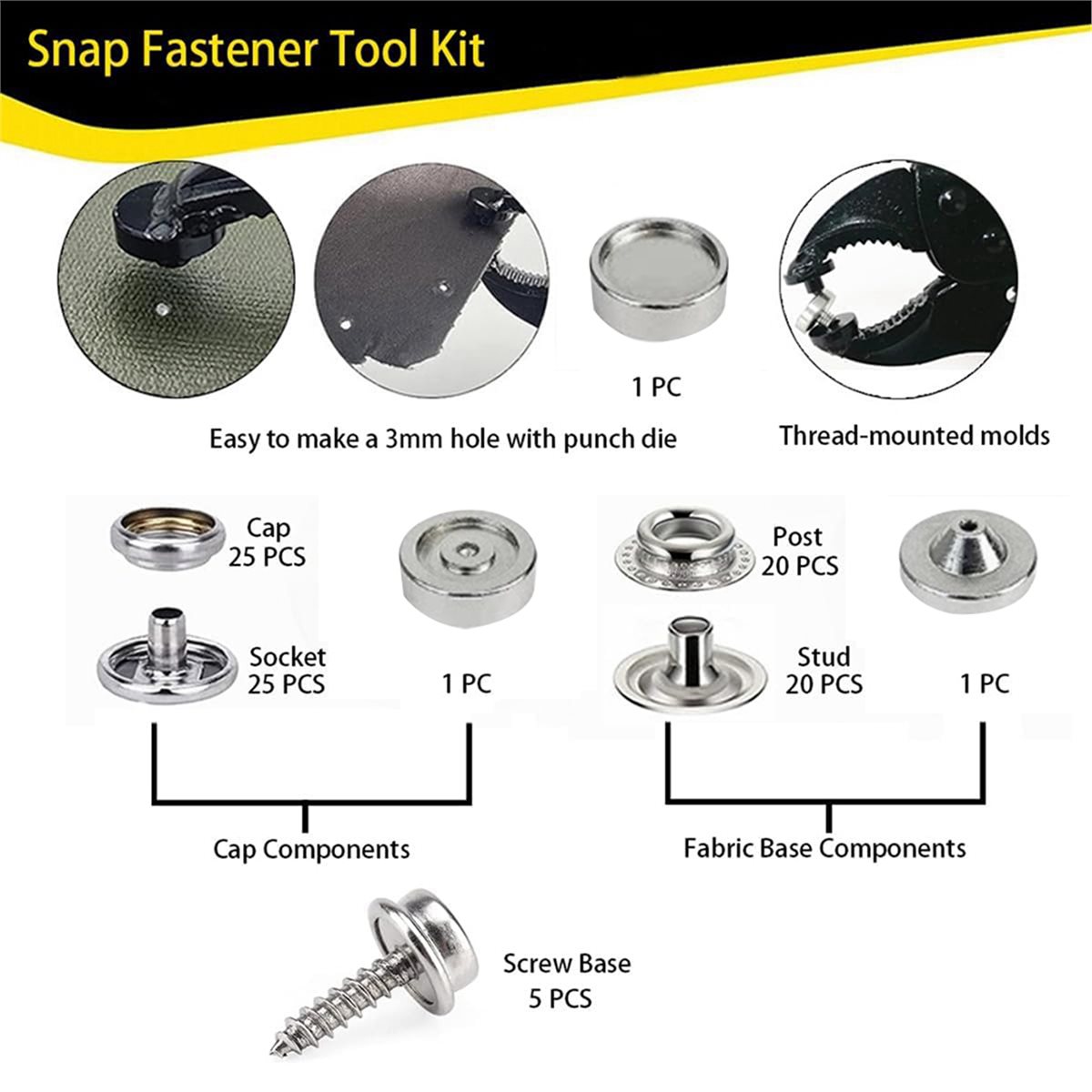 【AT48】 NEW Heavy Duty Snap Fas - đánh giá và giá Snap Plier Setter